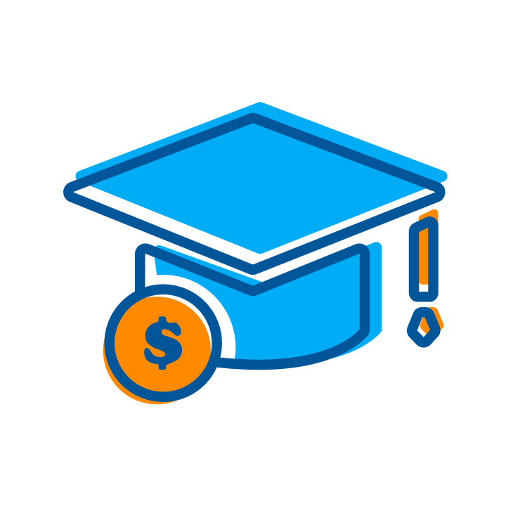 grad cap with dollar sign