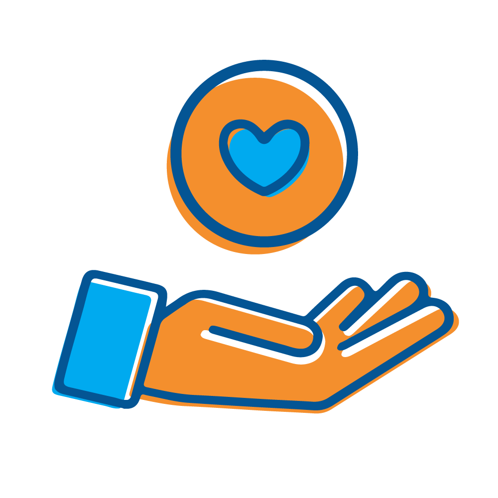 icon of a hand holding a heart