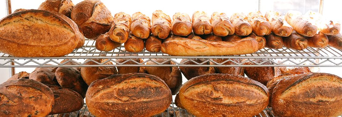Bread display at Barrio Bread in Tucson.